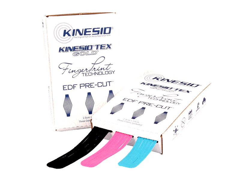 Kinesio Tex Gold EDF PRE-CUT - 20x Pink, 20x Sort, 20x Blå