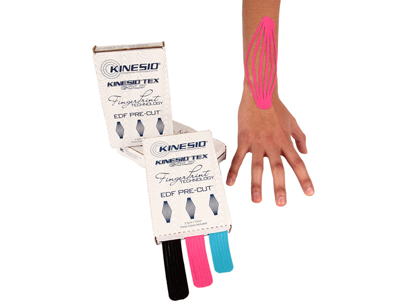 Kinesio Tex Gold EDF PRE-CUT - 20x Pink, 20x Sort, 20x Blå
